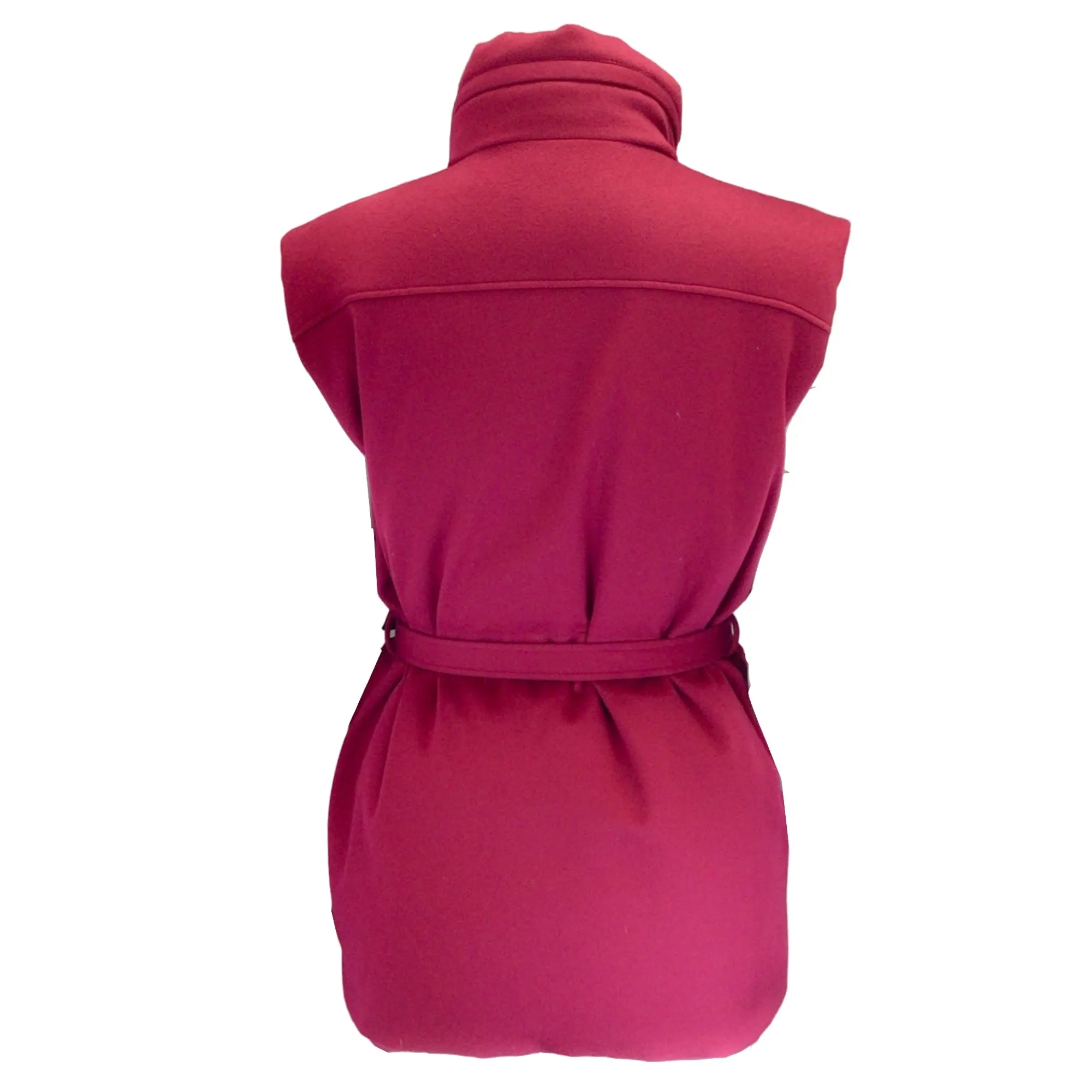 Loro Piana Fuchsia Laytin Belted Reversible Down Cashmere Vest