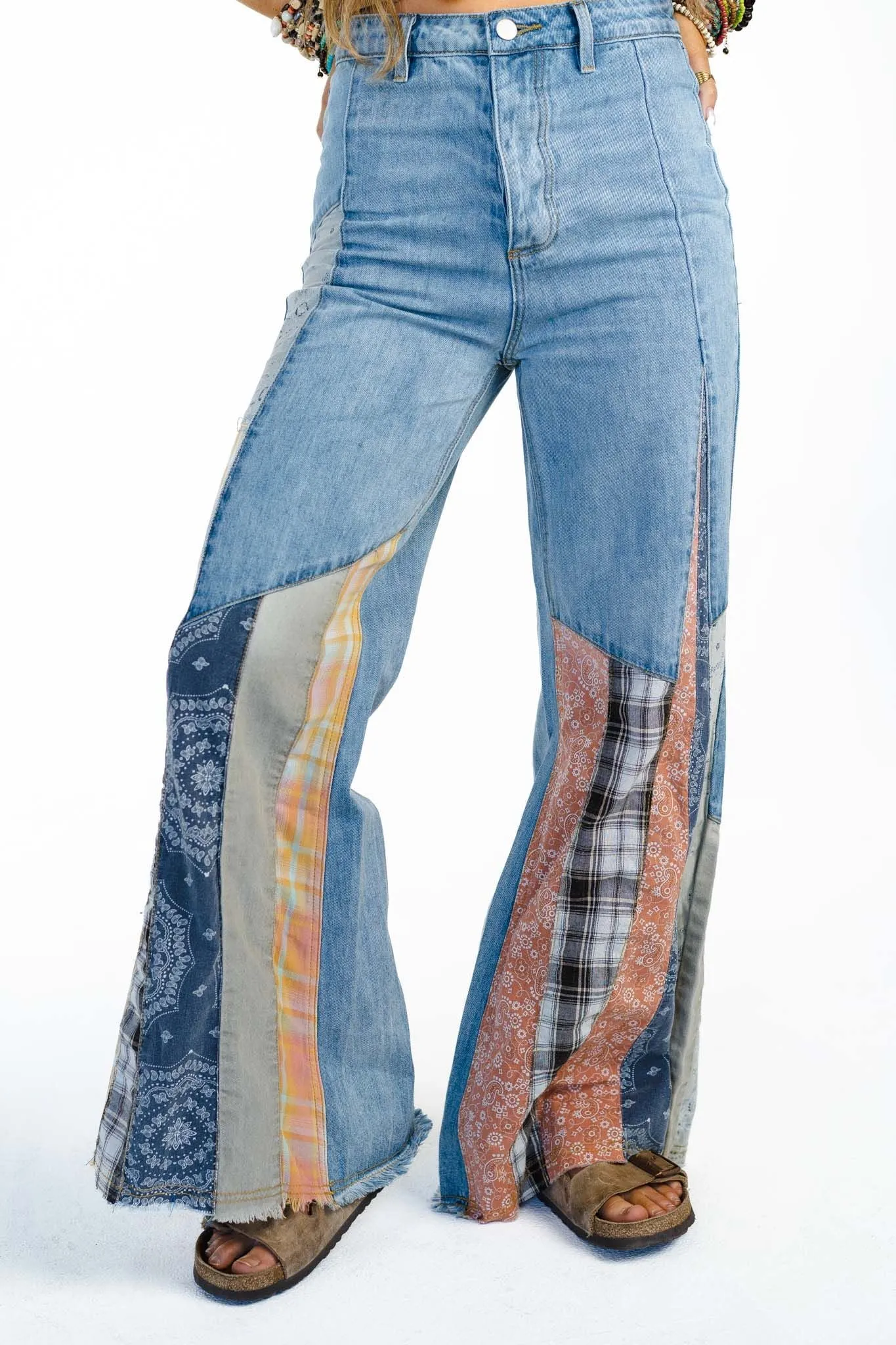 Magnolia Patchwork Jeans - Washed Denim