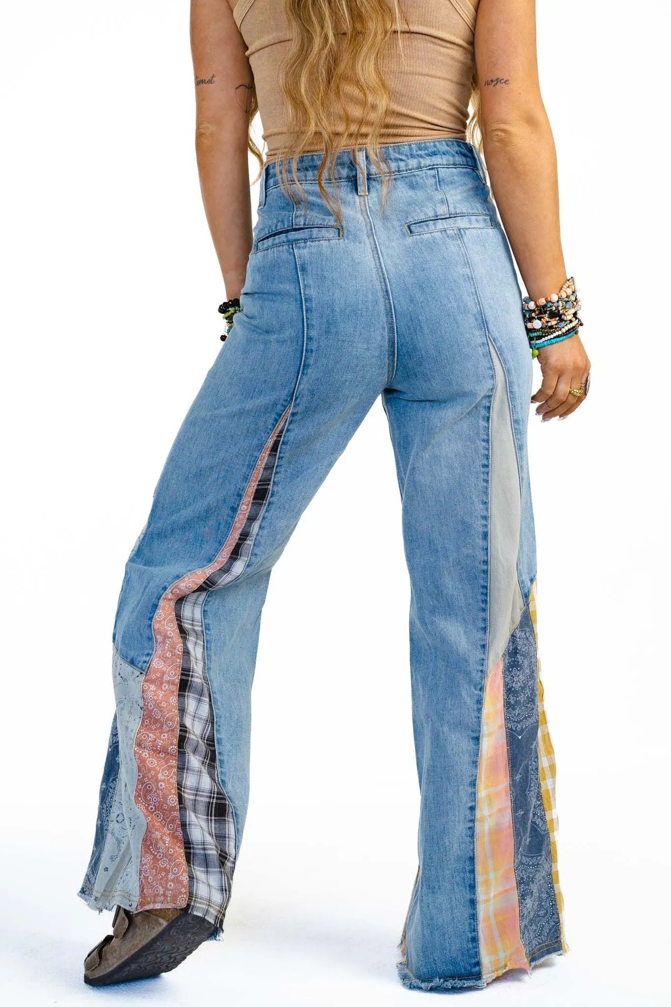 Magnolia Patchwork Jeans - Washed Denim