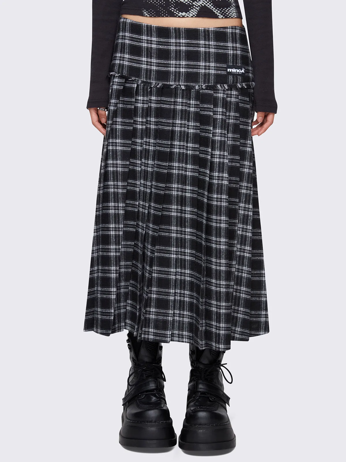 Melanie Plaid Midi Skirt