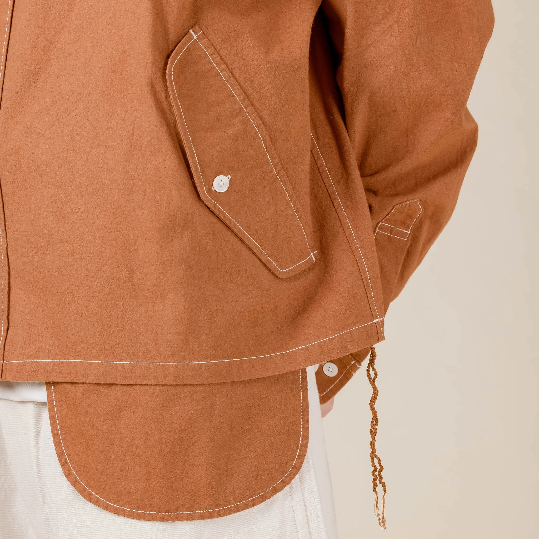 Merely Made - Vintage Nap Cropped Overshirt - Red Clay