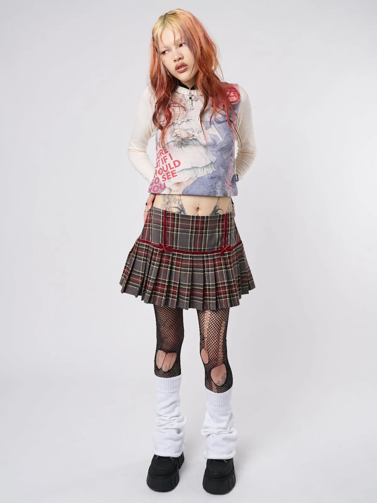 Orla Pleated Tartan Mini Skirt