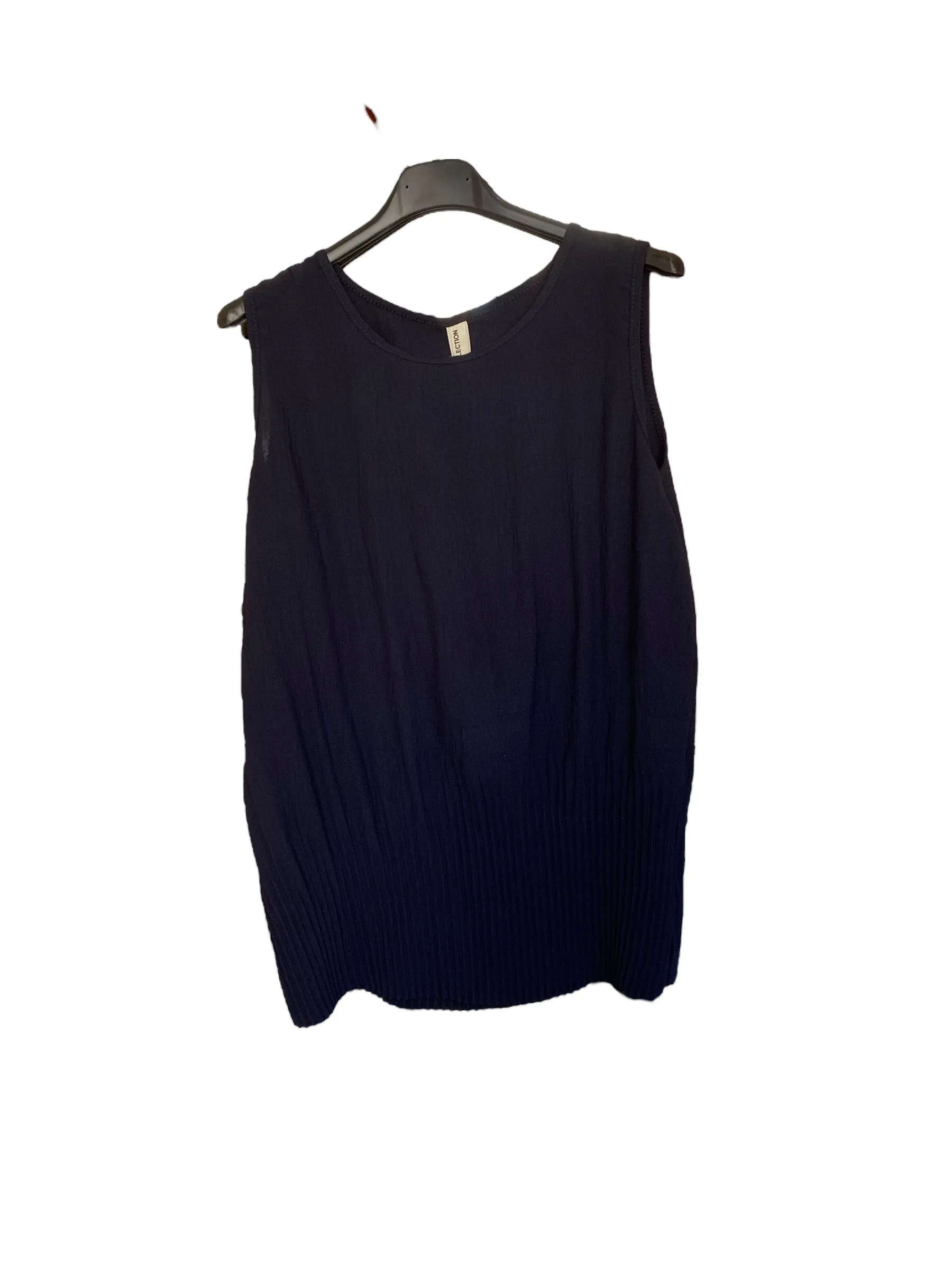 Plain Pleated Sleeveless Round neck Top (3 Colours)