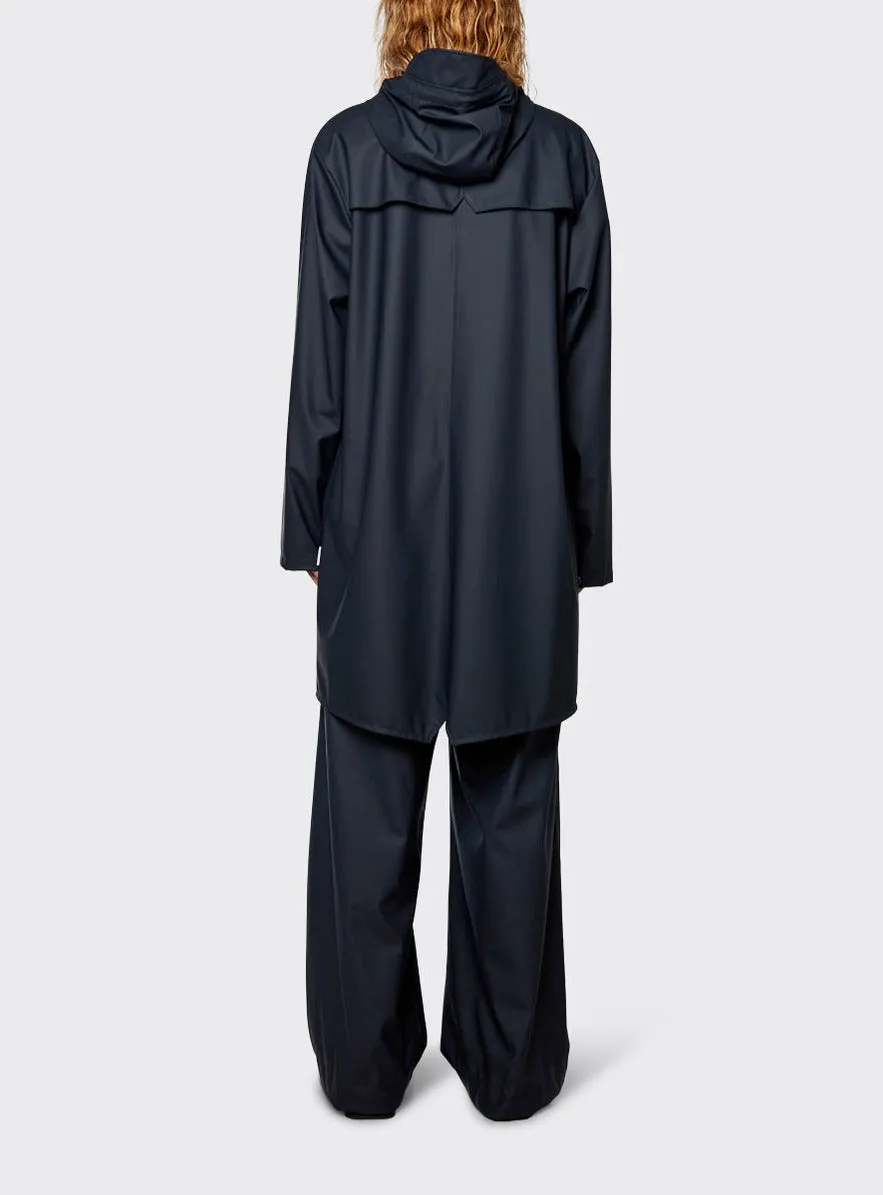 Rains Navy Long Jacket