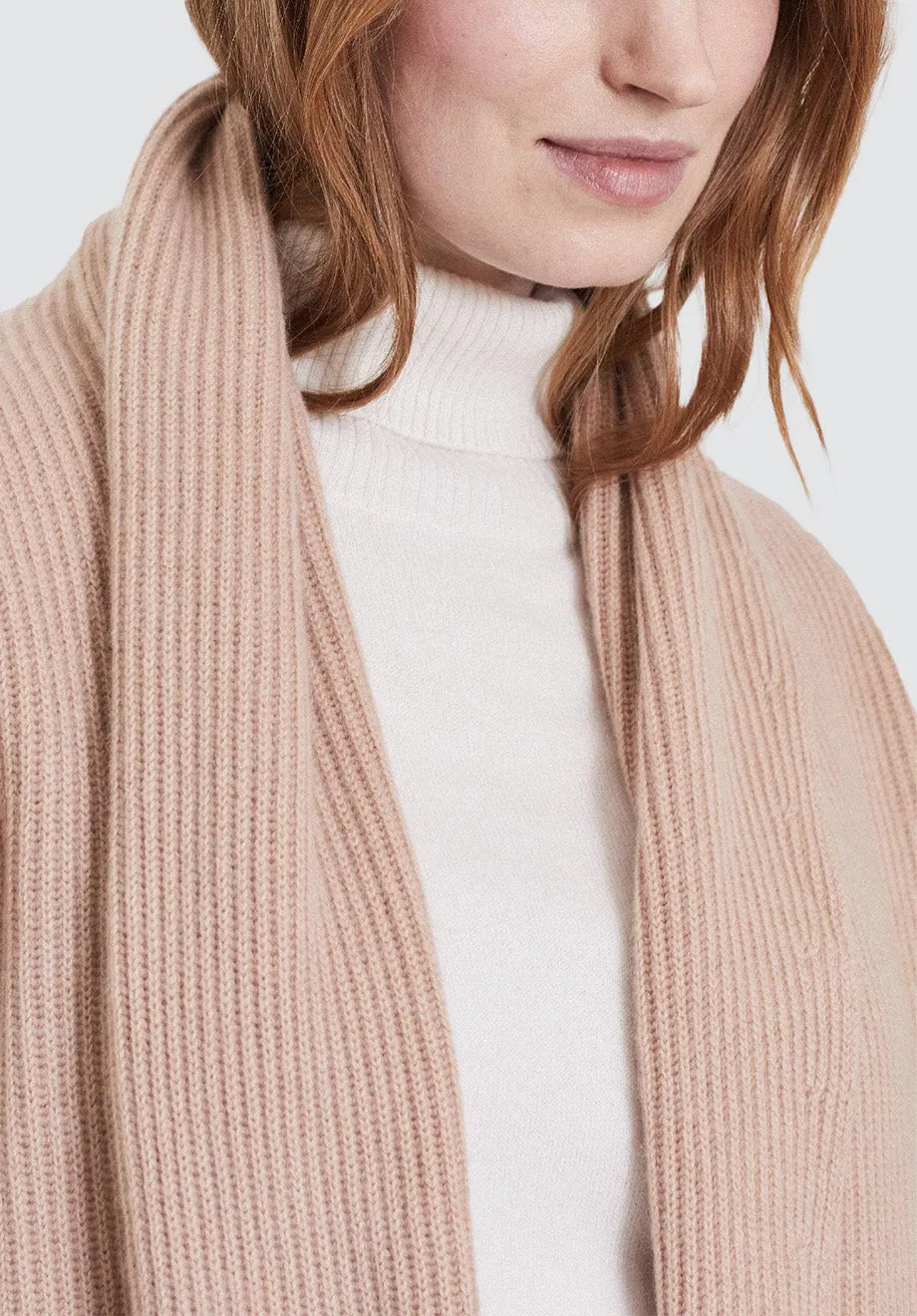 Ribbed Cashmere Coatigan | Toffee