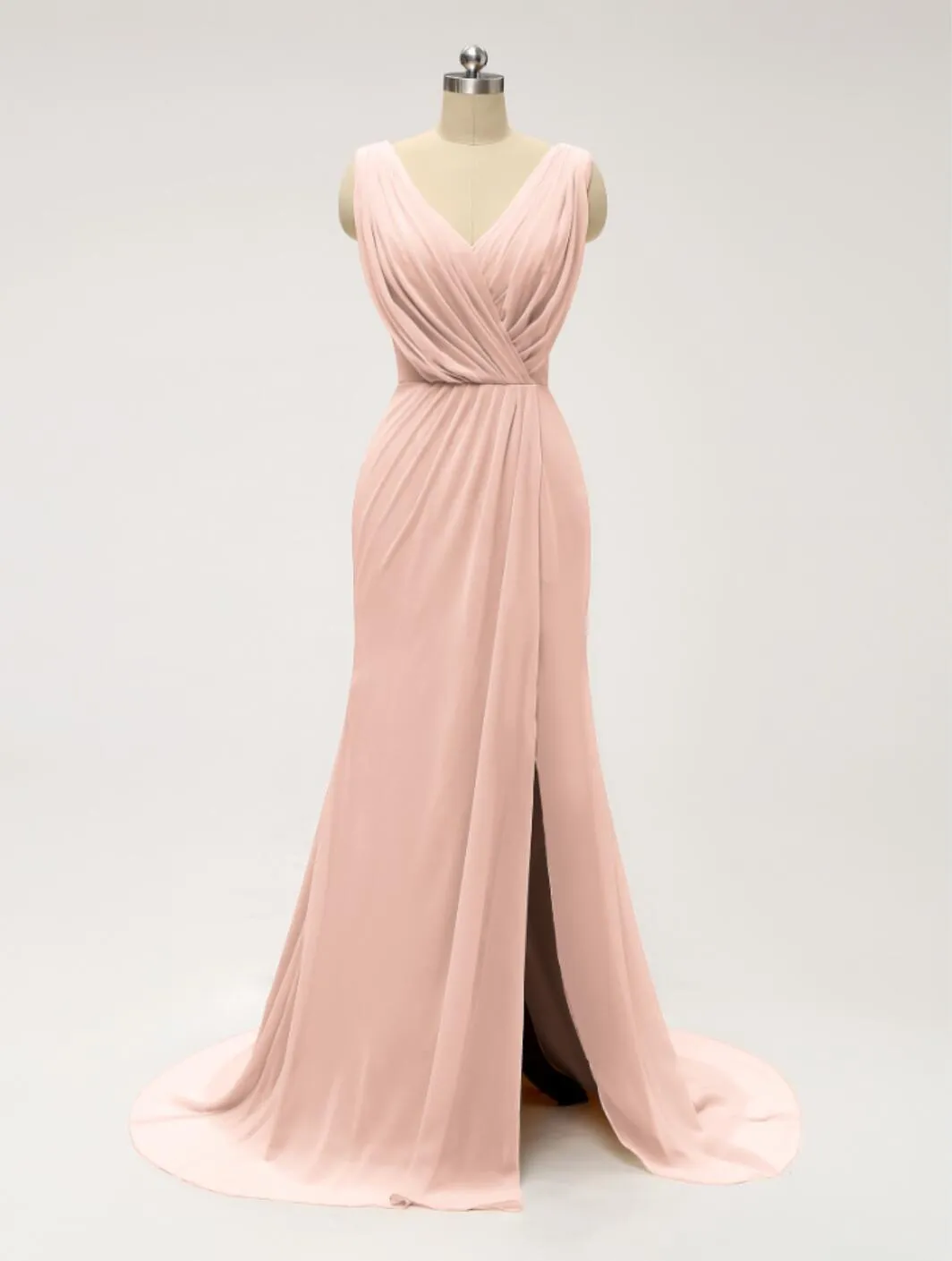 Side Slit Chiffon Cheap Bridesmaid Dresses