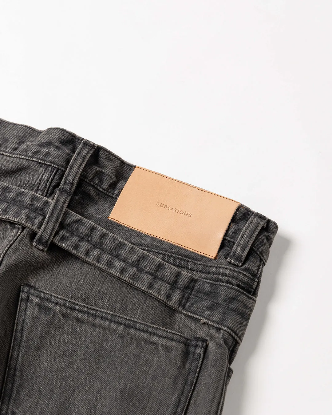 SLIM FLARE DENIM PANTS -Sharon- .06【WASH BLACK】