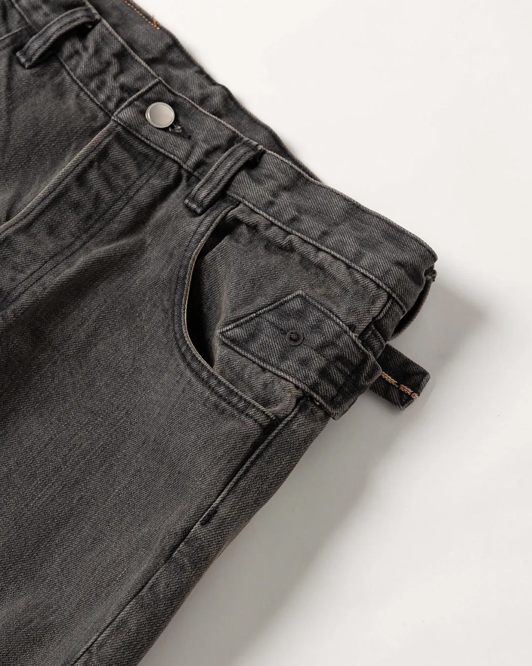 SLIM FLARE DENIM PANTS -Sharon- .06【WASH BLACK】