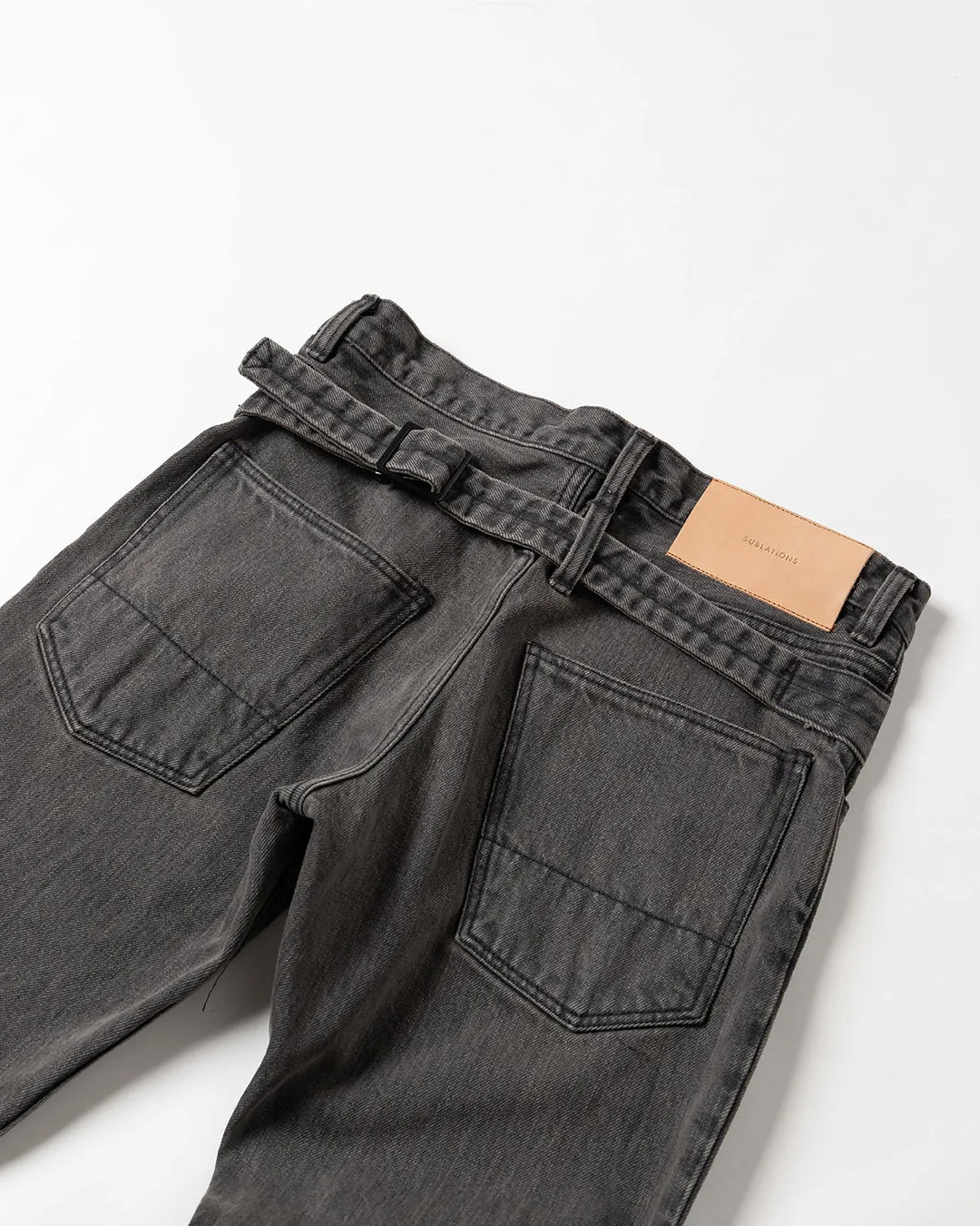 SLIM FLARE DENIM PANTS -Sharon- .06【WASH BLACK】