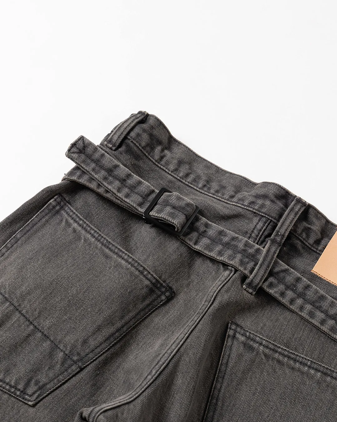 SLIM FLARE DENIM PANTS -Sharon- .06【WASH BLACK】