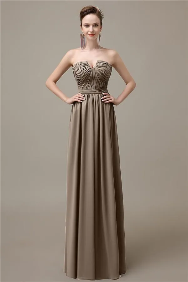 Sweetheart Simple A-line Floor-Length Chiffon Bridesmaid Dresses