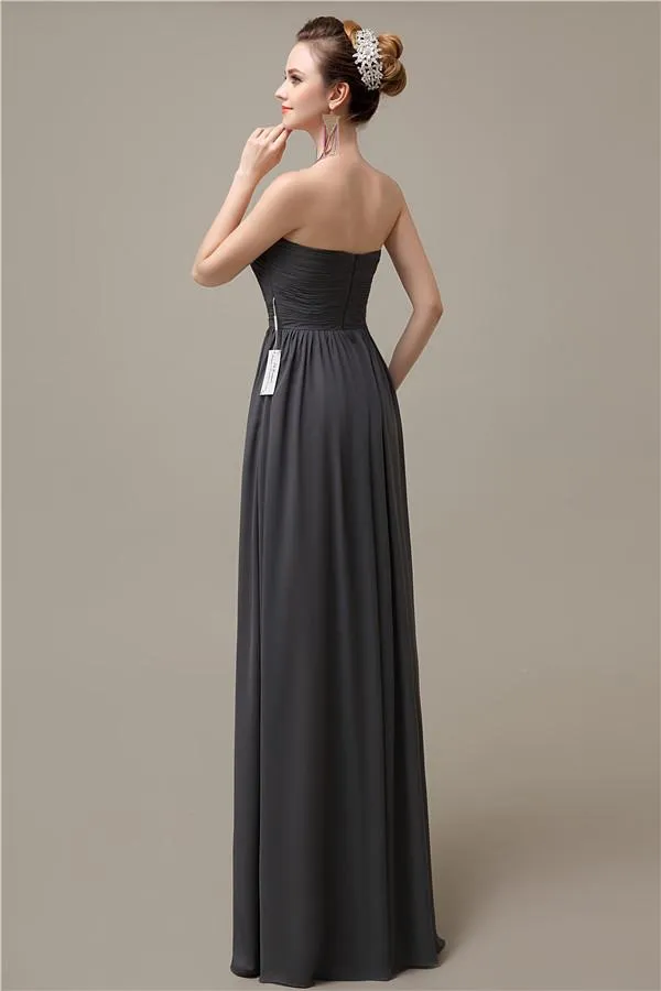 Sweetheart Simple A-line Floor-Length Chiffon Bridesmaid Dresses