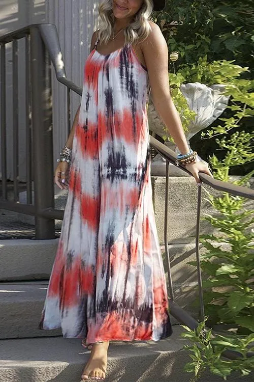 Tie Dye Slip Maxi Dress