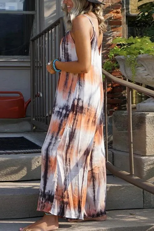 Tie Dye Slip Maxi Dress