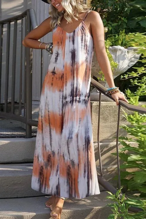 Tie Dye Slip Maxi Dress