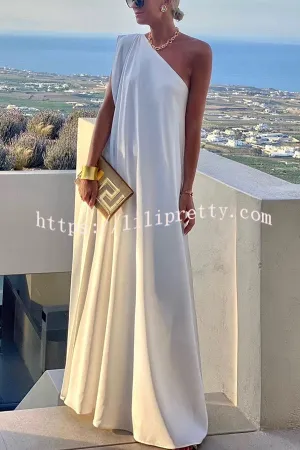 Timeless Charm One Shoulder A-line Elegant Maxi Dress