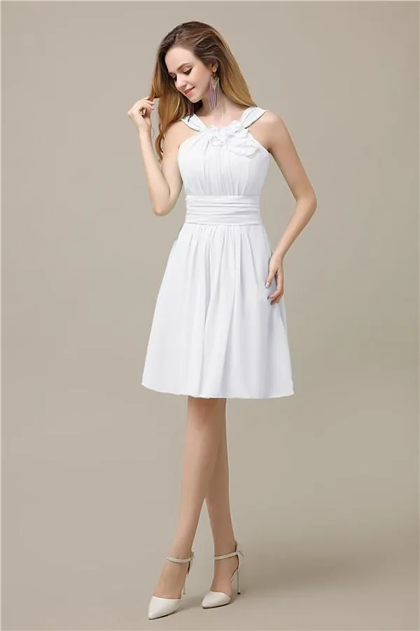 Unique Chiffon A-line Knee-Length Short Bridesmaid Dresses