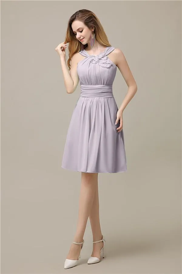 Unique Chiffon A-line Knee-Length Short Bridesmaid Dresses