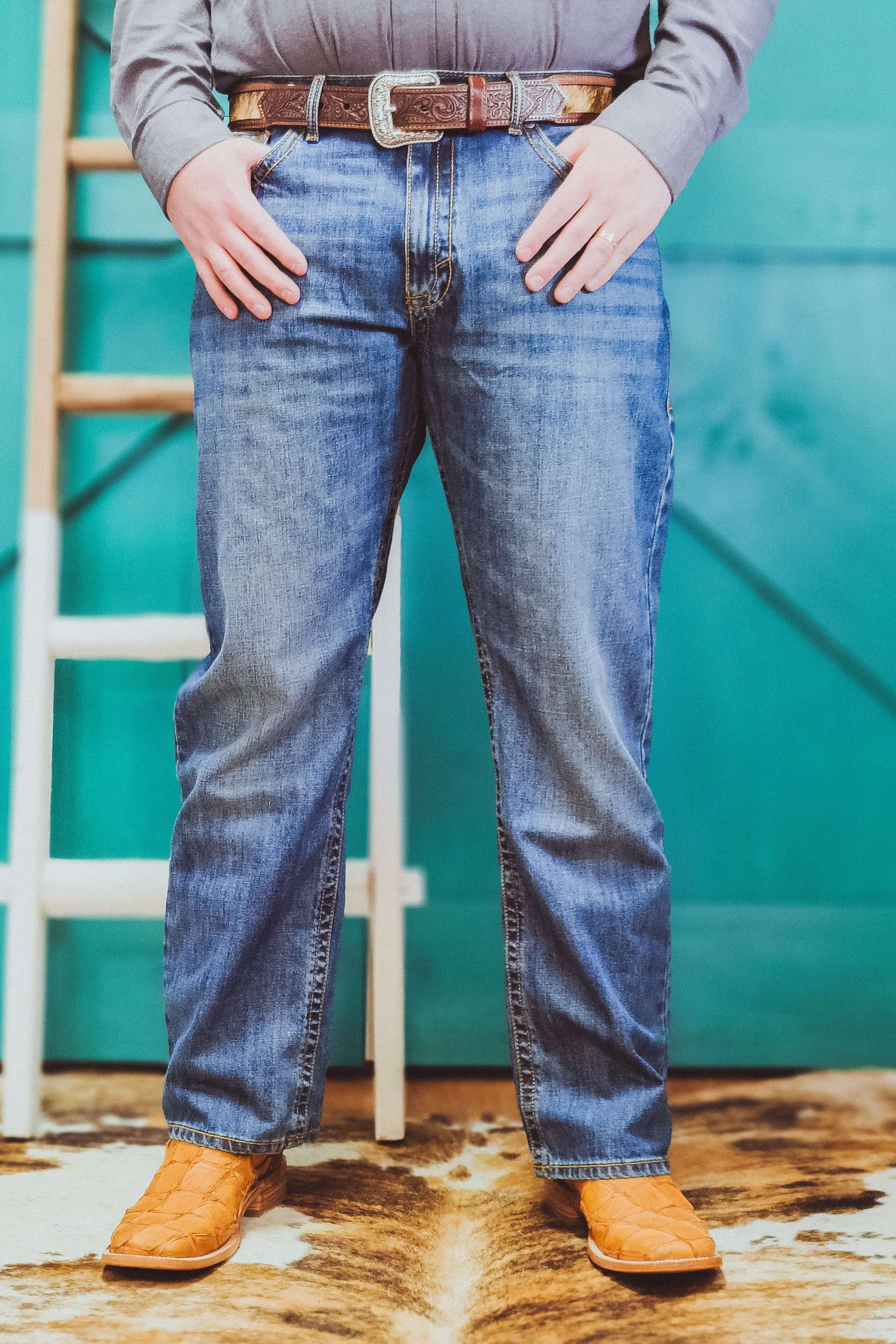 Wells Relaxed Straight Leg Jeans by Wrangler