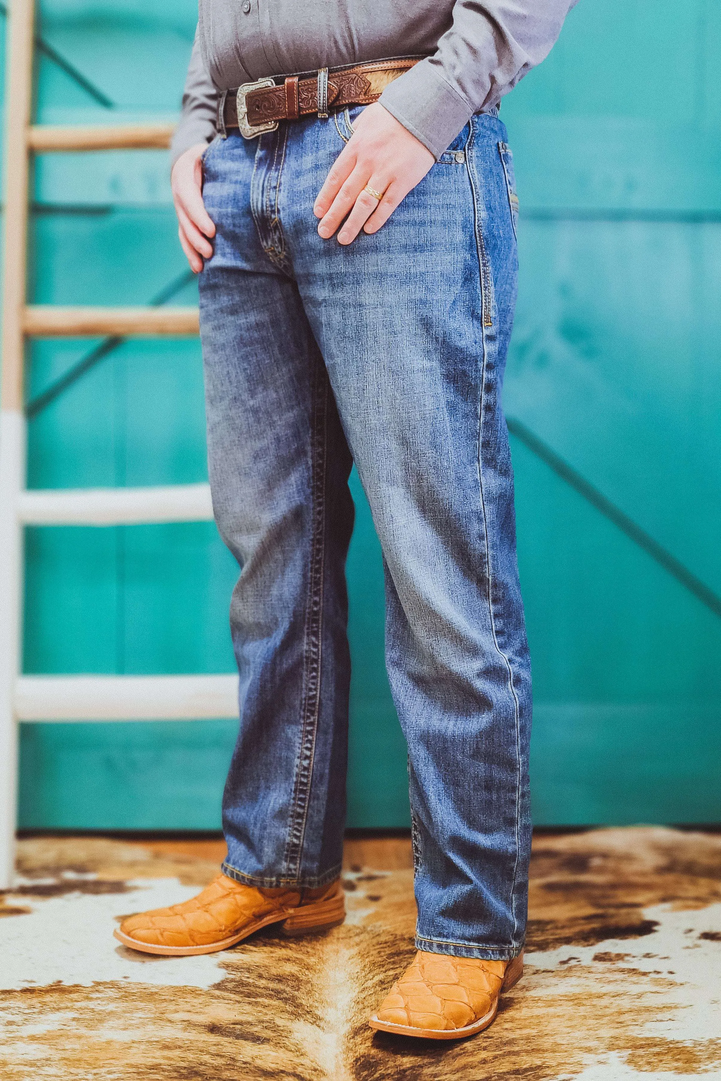 Wells Relaxed Straight Leg Jeans by Wrangler