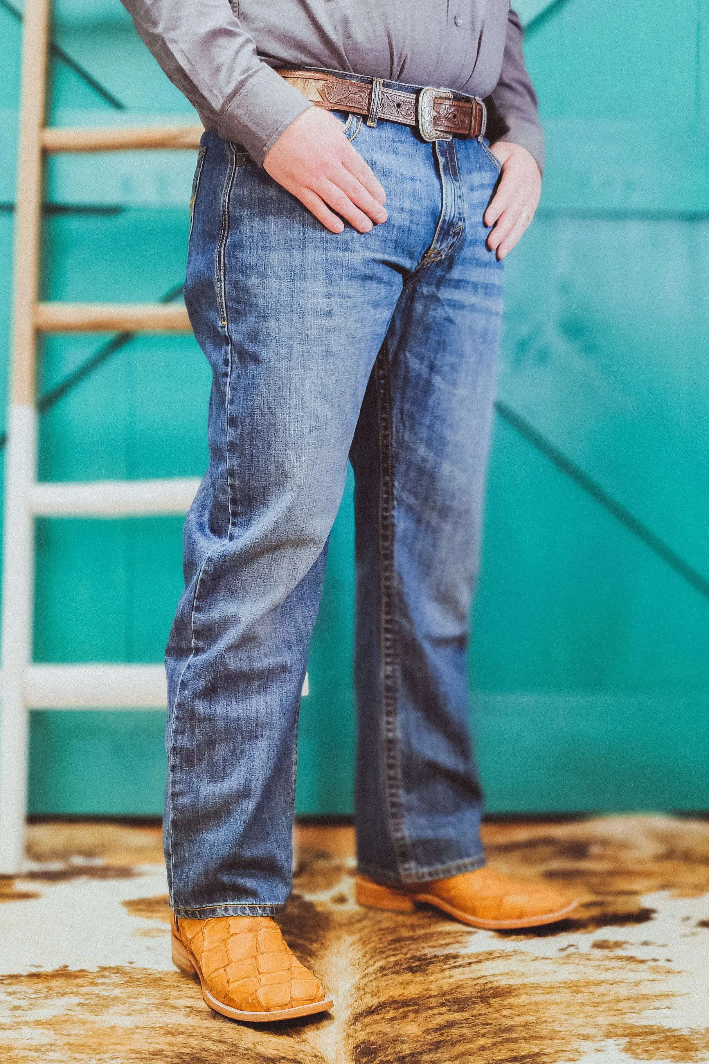 Wells Relaxed Straight Leg Jeans by Wrangler