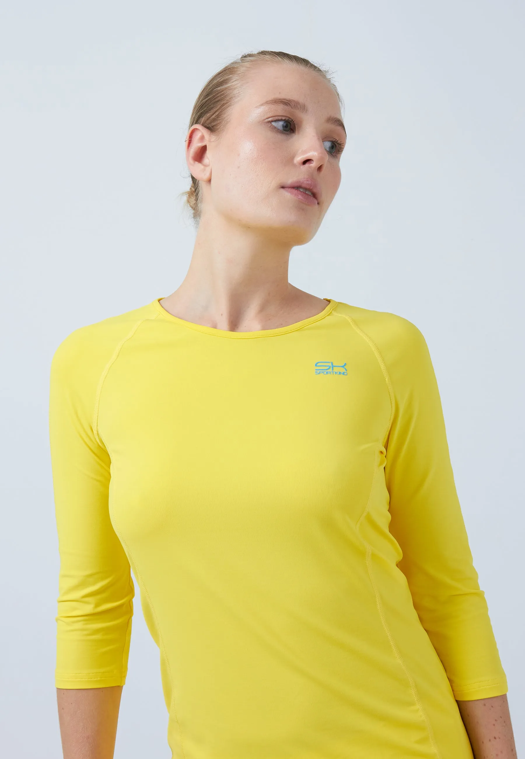 Women Tennis 3/4-Sleeve Shirt, yellow