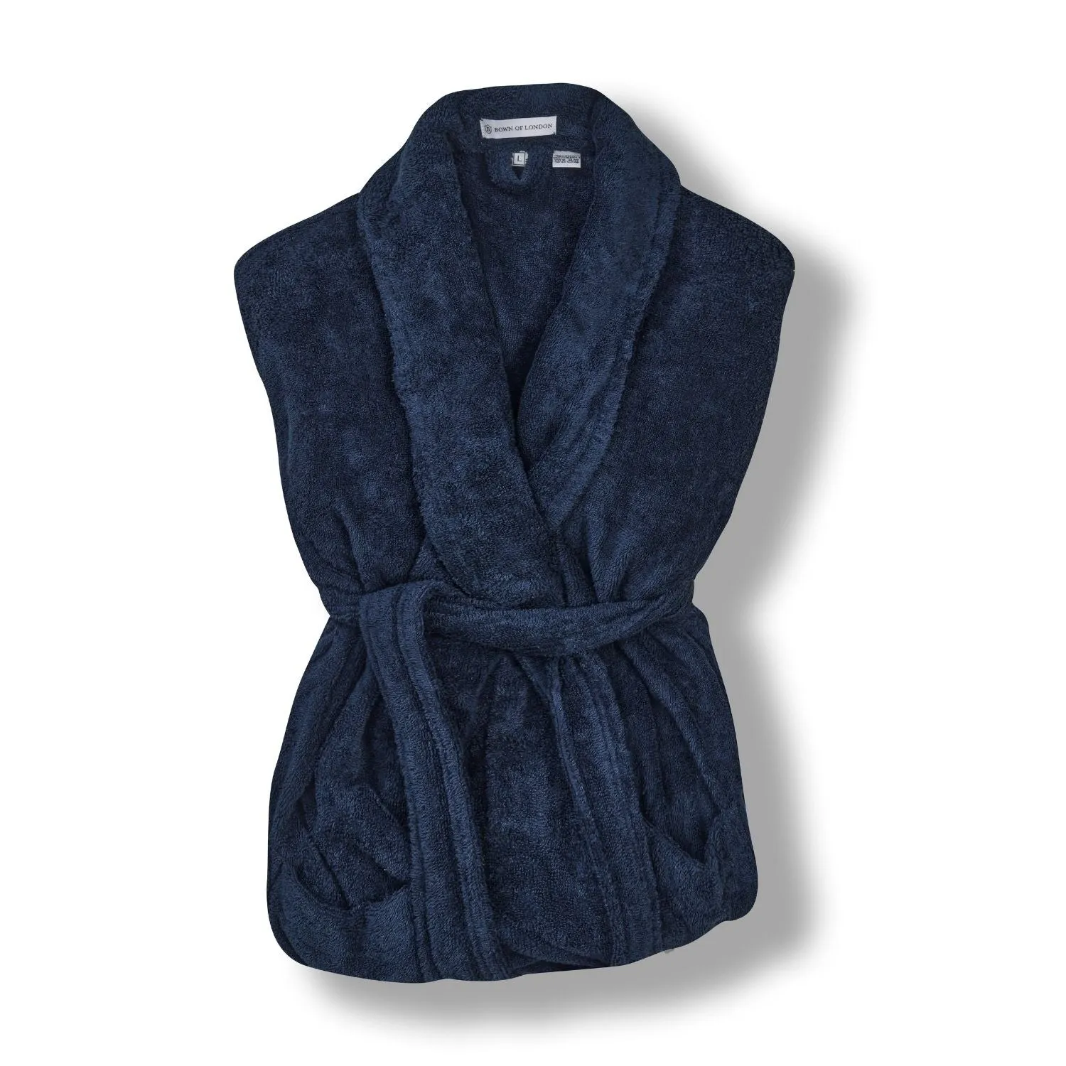 Women's Towelling Cotton Bathrobe - Navy Blue